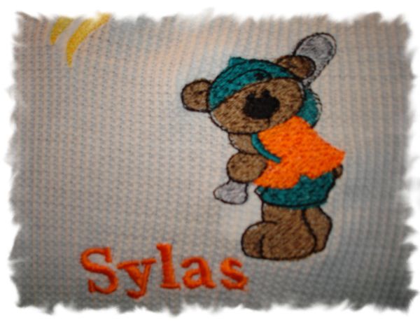 Baseball Bat Bear Personalized Baby Blanket