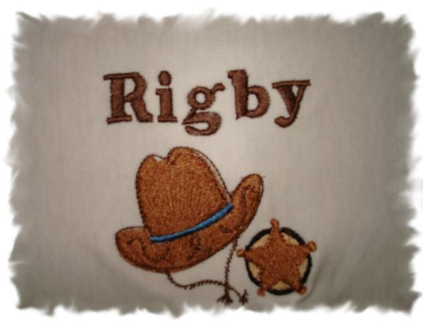 Cowboy Hat and Badge Personalized Baby Blanket