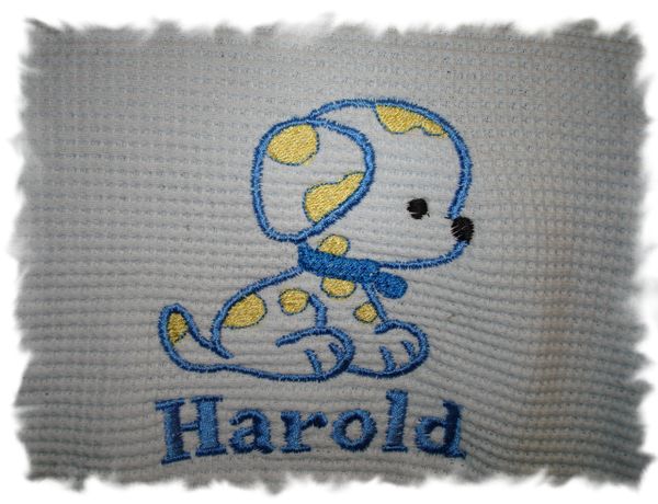 Puppy Dog Outline Personalized Baby Blanket