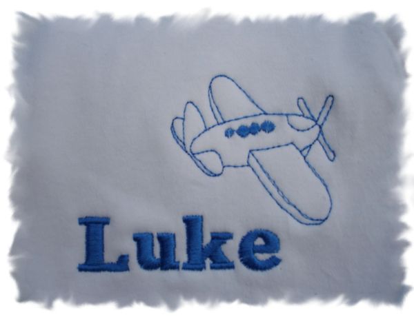 Airplane Outline Personalized Baby Blanket