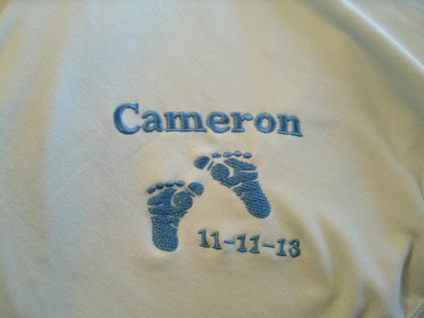 Baby Feet and birthdate Personalized Baby Blanket
