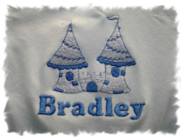 Prince Blue Castle Personalized Baby Blanket