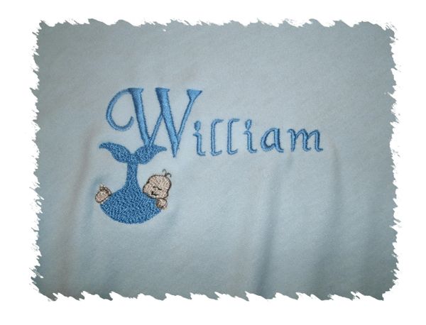 Baby boy stork blanket Personalized Baby Blanket