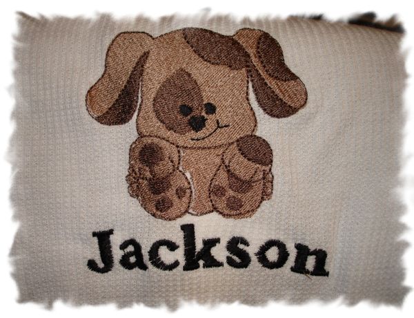 Cute Puppy Dog Personalized Baby Blanket