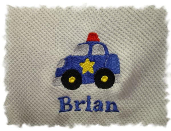 Fat Cop Car Personalized Baby Blanket