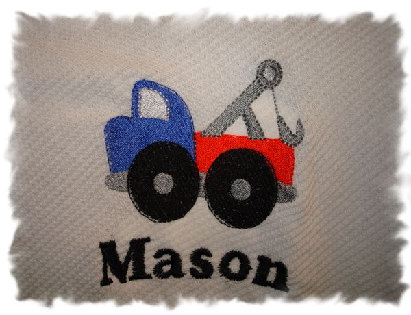 Fat Tow Truck Personalized Baby Blanket