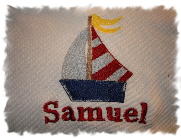 Nautical sailboat Personalized Baby Blanket