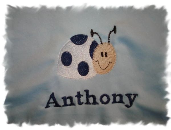 Ladybug boy Personalized Baby Blanket