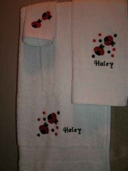 Ladybugs Personalized 3 PieceTowel Set