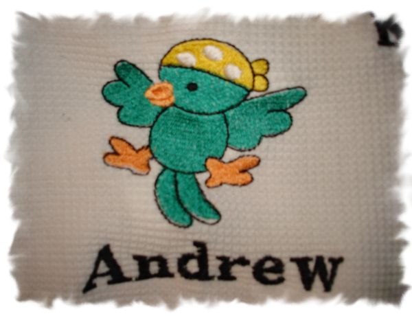 Pirate Parrot Personalized Baby Blanket