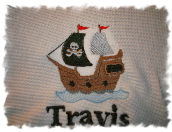 Pirate Ship Personalized Baby Blanket