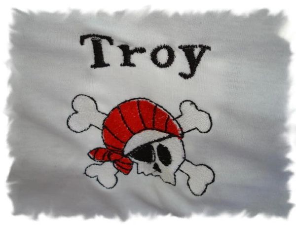 Pirate Skull with Eye Patch Personalized Baby Blanket