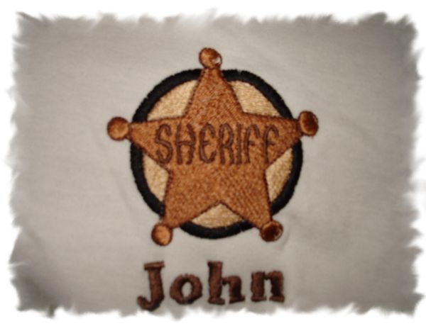 Cowboy Sheriff Badge Personalized Baby Blanket