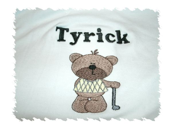 Golfer Sport Bear Personalized Baby Blanket