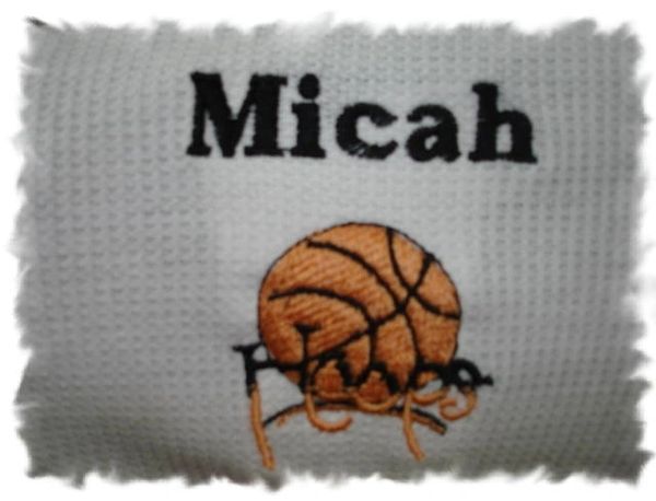 Basketball Two tone Personalized Baby Blanket