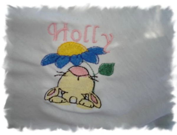 Adorable Bunny under flower Personalized Baby Blanket