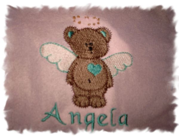 Angel Bear Personalized Girl Baby Blanket