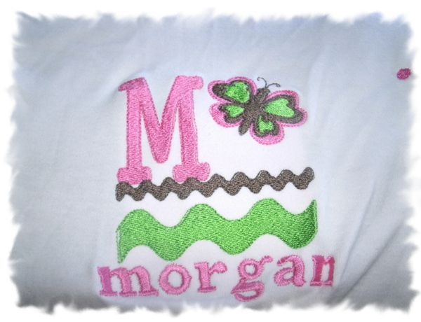 Butterfly Monogram Personalized Girl Baby Blanket