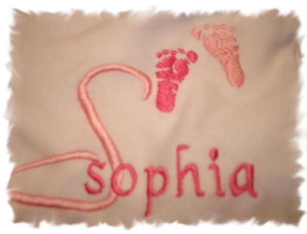 Monogram Sm Baby Girl Feet Letter Personalized Baby Blanket