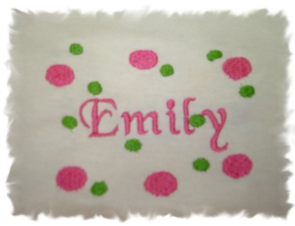 Monogram Dots Girl Frame Personalized Baby Blanket