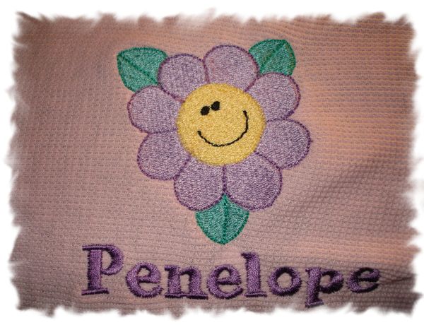 Cute Flower Personalized Girl Baby Blanket