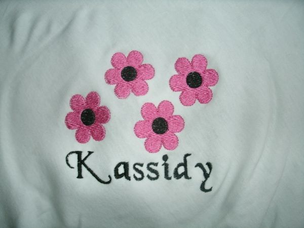 4 Flowers Personalized Girl Baby Blanket