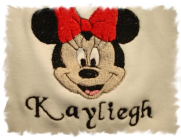 Minnie Mouse Big Bow Personalized Baby Blanket