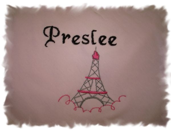 Eiffle Tower Personalized Girl Baby Blanket