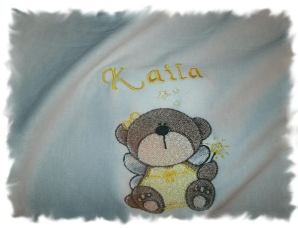 Fairy Bear 3 Personalized Girl Baby Blanket