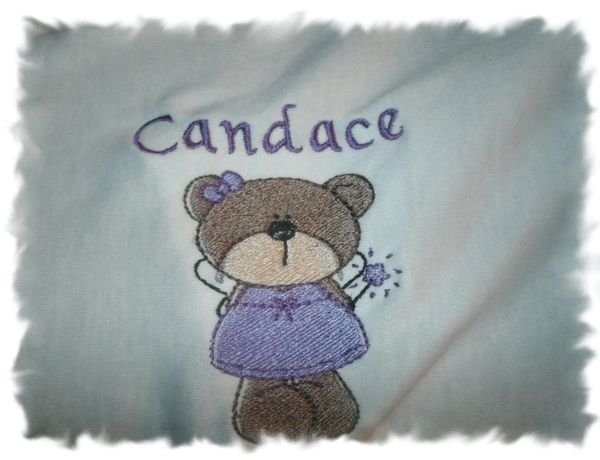 Fairy Bear 4 Personalized Girl Baby Blanket