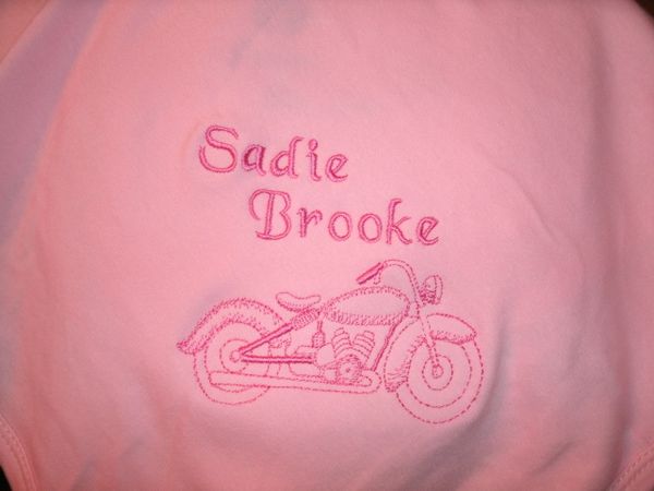 Motorcyle Sketch Outline Personalized Girl Baby Blanket