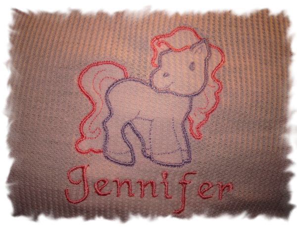 Horse Pony Outline Personalized Girl Baby Blanket