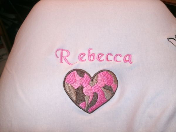 Camo Heart Personalized Girl Baby Blanket