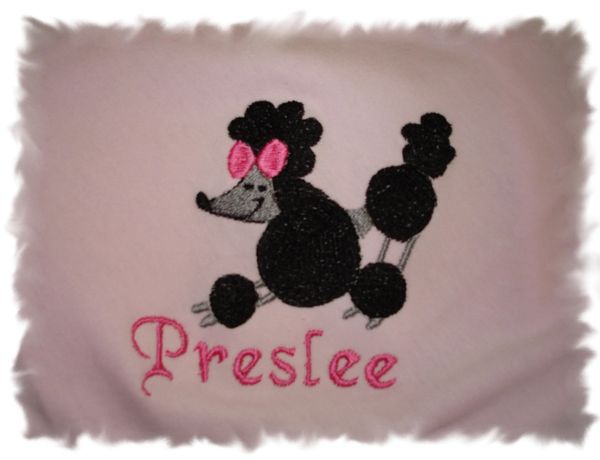 Poodle Personalized Baby Blanket