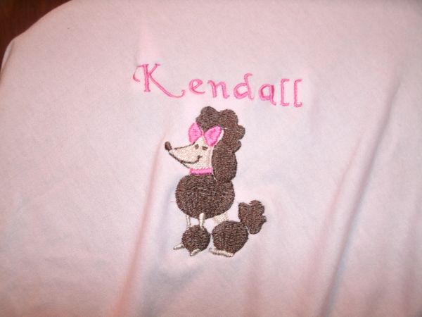 Poodle sitting Personalized Baby Blanket