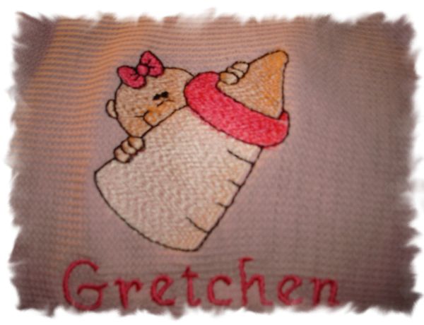 Baby Girl Bottle Personalized Baby Blanket