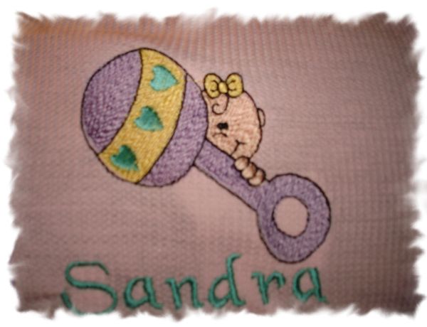Baby Girl Rattler Personalized Baby Blanket