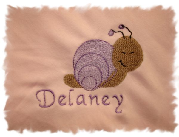 Snail Girl Personalized Baby Blanket