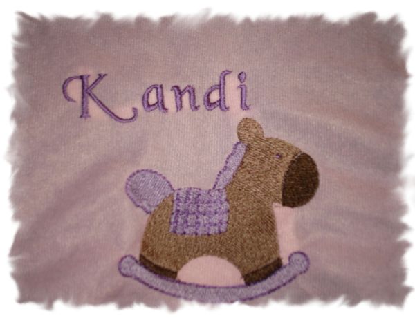 Rocking horse Personalized Girl Baby Blanket