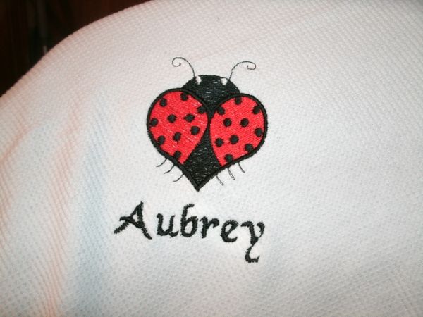 Ladybug Heart Personalized Girl Baby Blanket