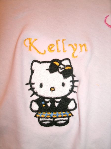 Kitty School Girl Personalized Baby Blanket