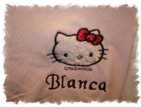 Kitty Girl Face Personalized Baby Blanket