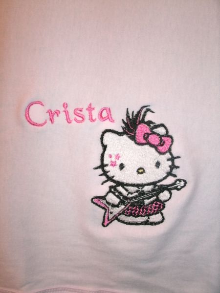 Kitty Rocker Girl Personalized Baby Blanket