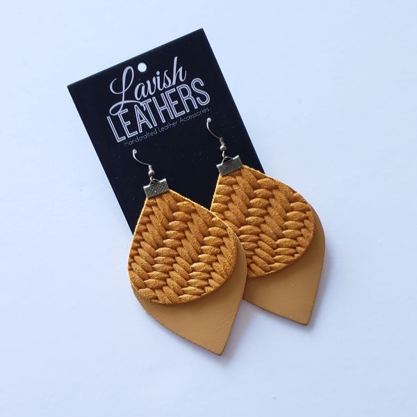 Leather store cut earrings