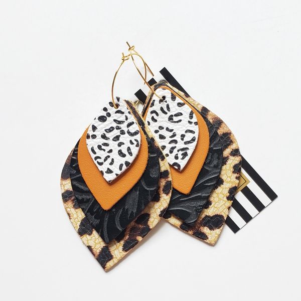 Download Layered Animal Prints Combo Hoop Earrings Lavish Leathers