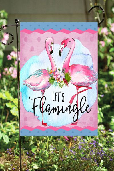 CLEARANCE Let's Flamingle ~ Wholesale Package of Three Garden Flags G1251