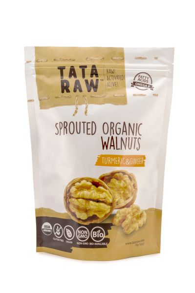 SPROUTED ORGANIC WALNUTS - TURMERIC & GINGER 1LB BAG