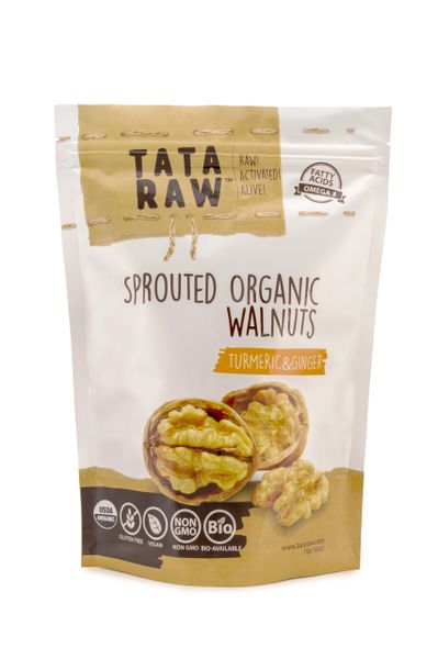 SPROUTED ORGANIC WALNUTS - TURMERIC & GINGER 1LB BAG