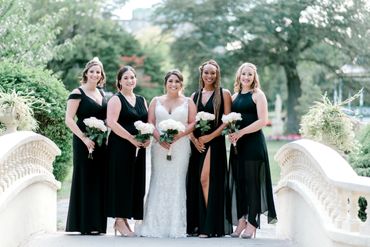 Bride and bridesmaids, wedding party, wedding Updo 