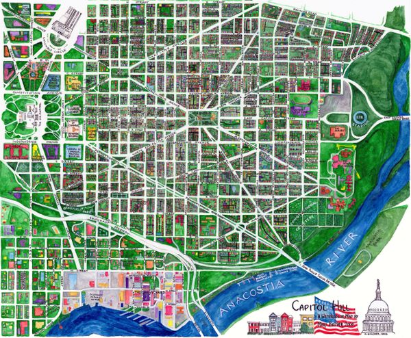 Map Of Capitol Hill Washington Dc Map Of Capitol Hill, Washington, Dc, 16"X20"